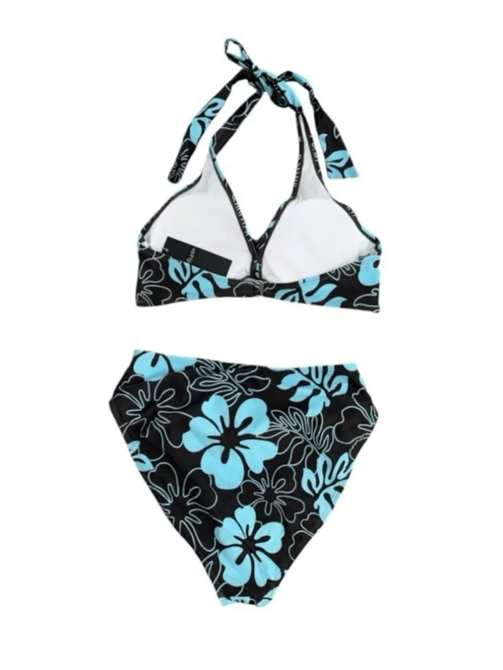 Sopliagon Women High Waist Bikini Set Halter Floral Print Two Piece NWT Size M